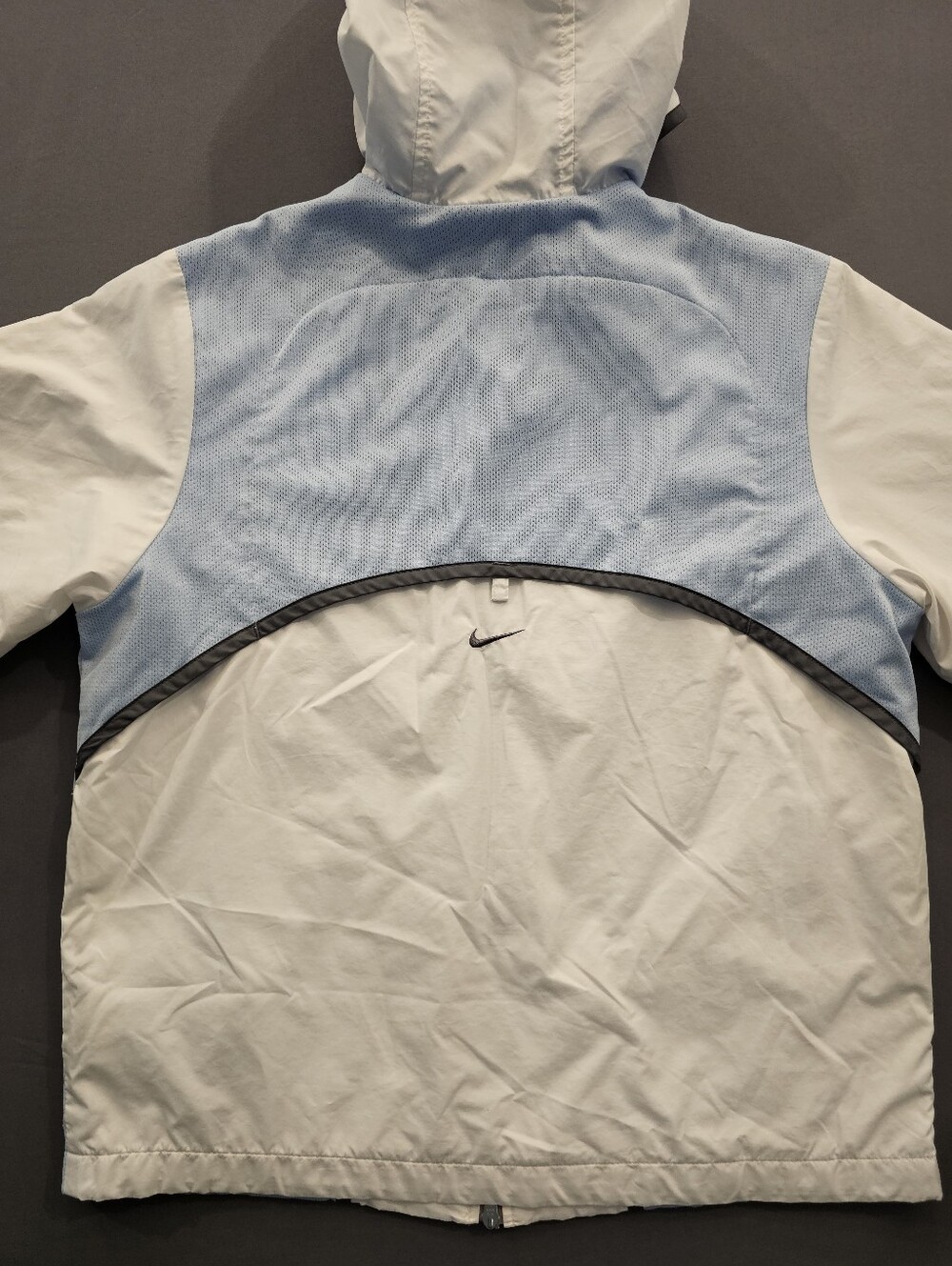 Vintage Nike Y2K Hooded Windbreaker Light Blue & White Mesh Lined Women's Size M - Picture 5 of 7
